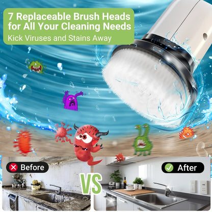 The No-Bend Cleaning System extension rod adjusted to full length