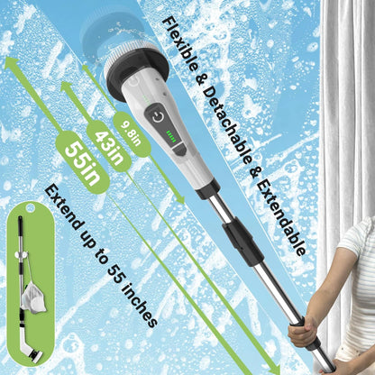 The No-Bend Cleaning System cleaning shower tile